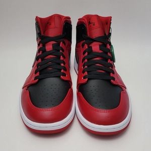 Nike Air Jordan 1 Mid Sneaker Reverse Bred Red Shoes Men's 9.5 544724-660 11W